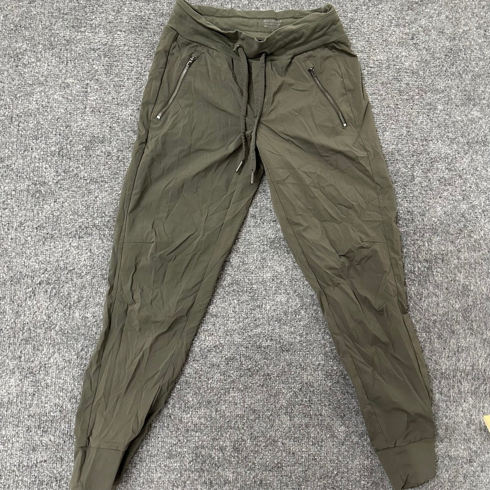 Athleta Joggers Womens Size 0 Olive Green Trekkie North Hiking Active Pockets